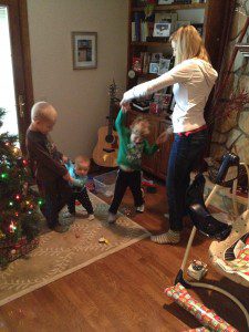 Dance break during Christmas decorating