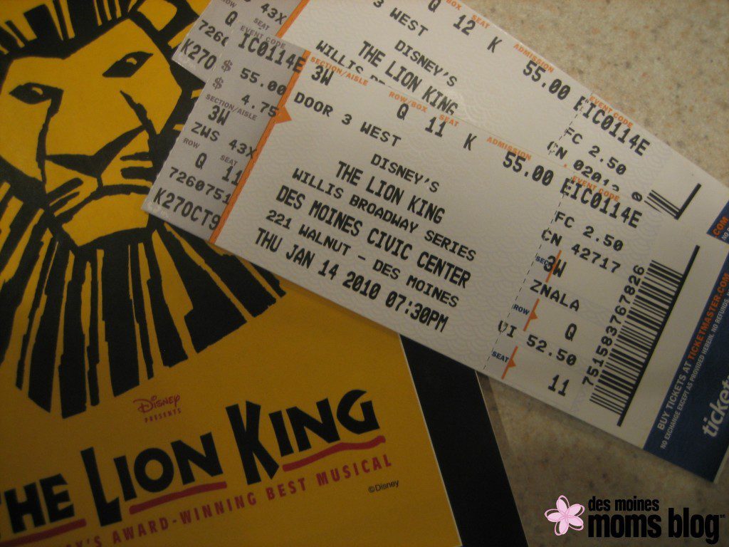 The Lion King Tickets | Des Moines Moms Blog