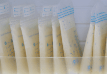 bags of breastmilk in freezer. breast milk donor. Des Moines Mom